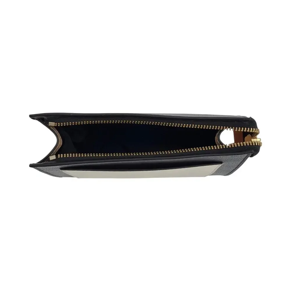 MARC JACOBS The Grind Leather Cosmetic Pouch in Smoked Almond Multi