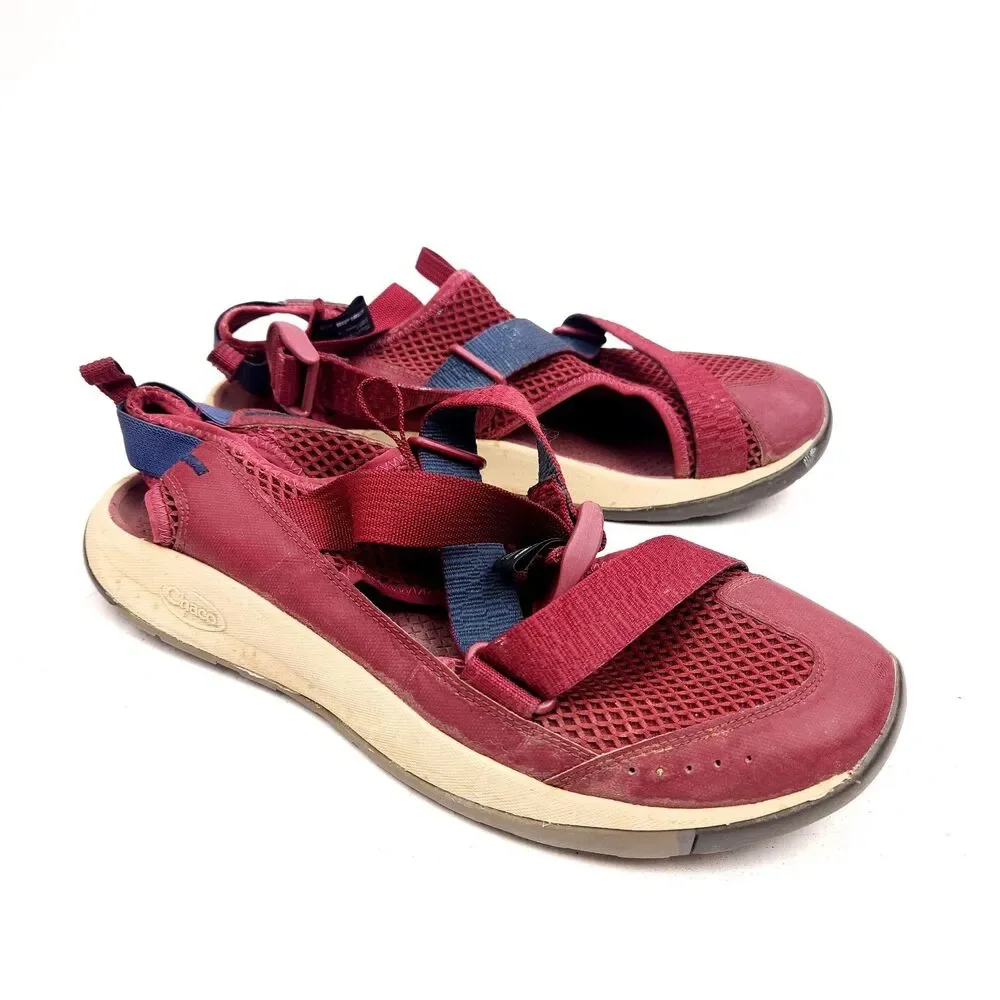 Chaco Odyssey Mens Size 11 Red Burgundy Hiking Shoes Sandals Trekking J106473