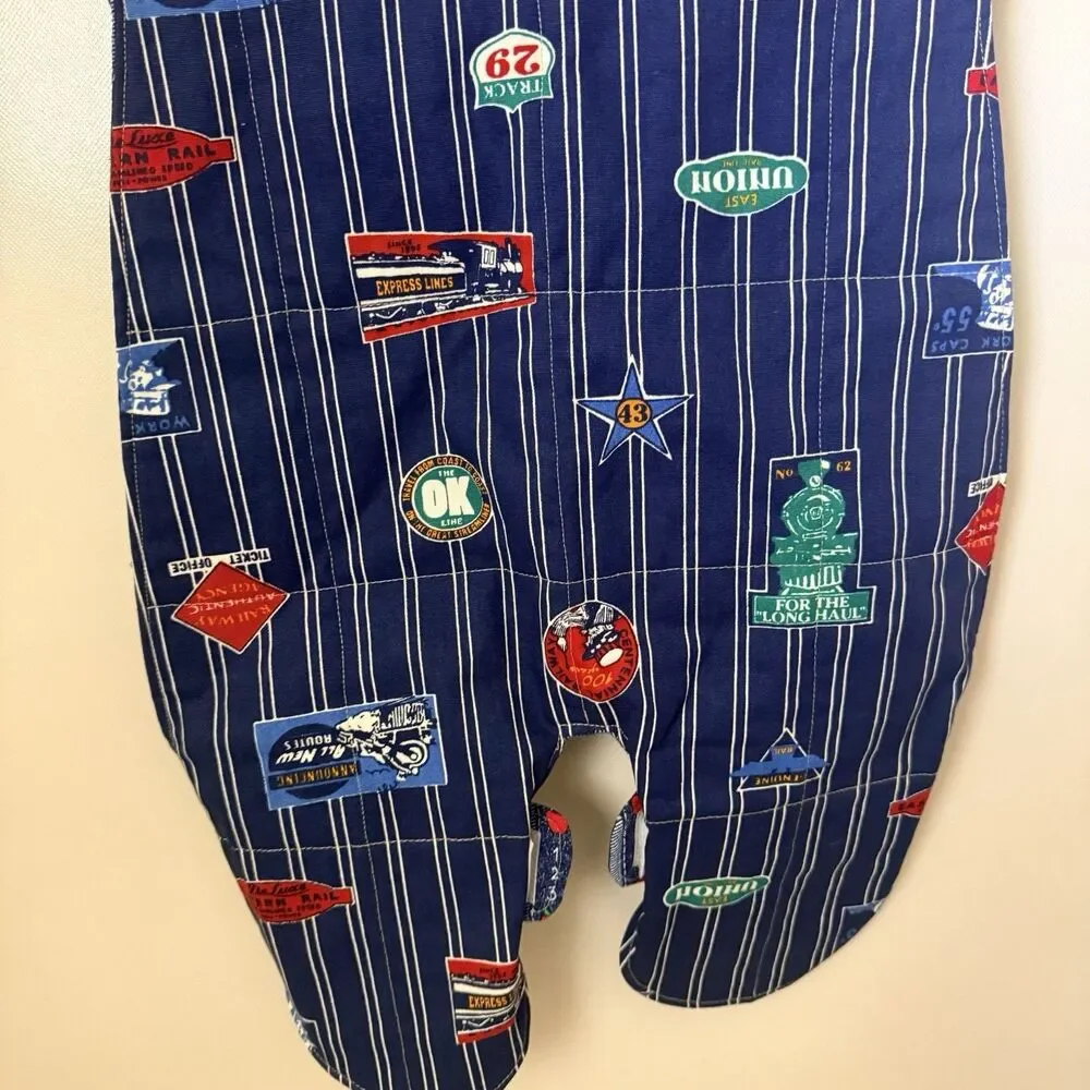 Vintage Handmade Bib Boys Full Body Infants & Toddlers Baby Blue Striped