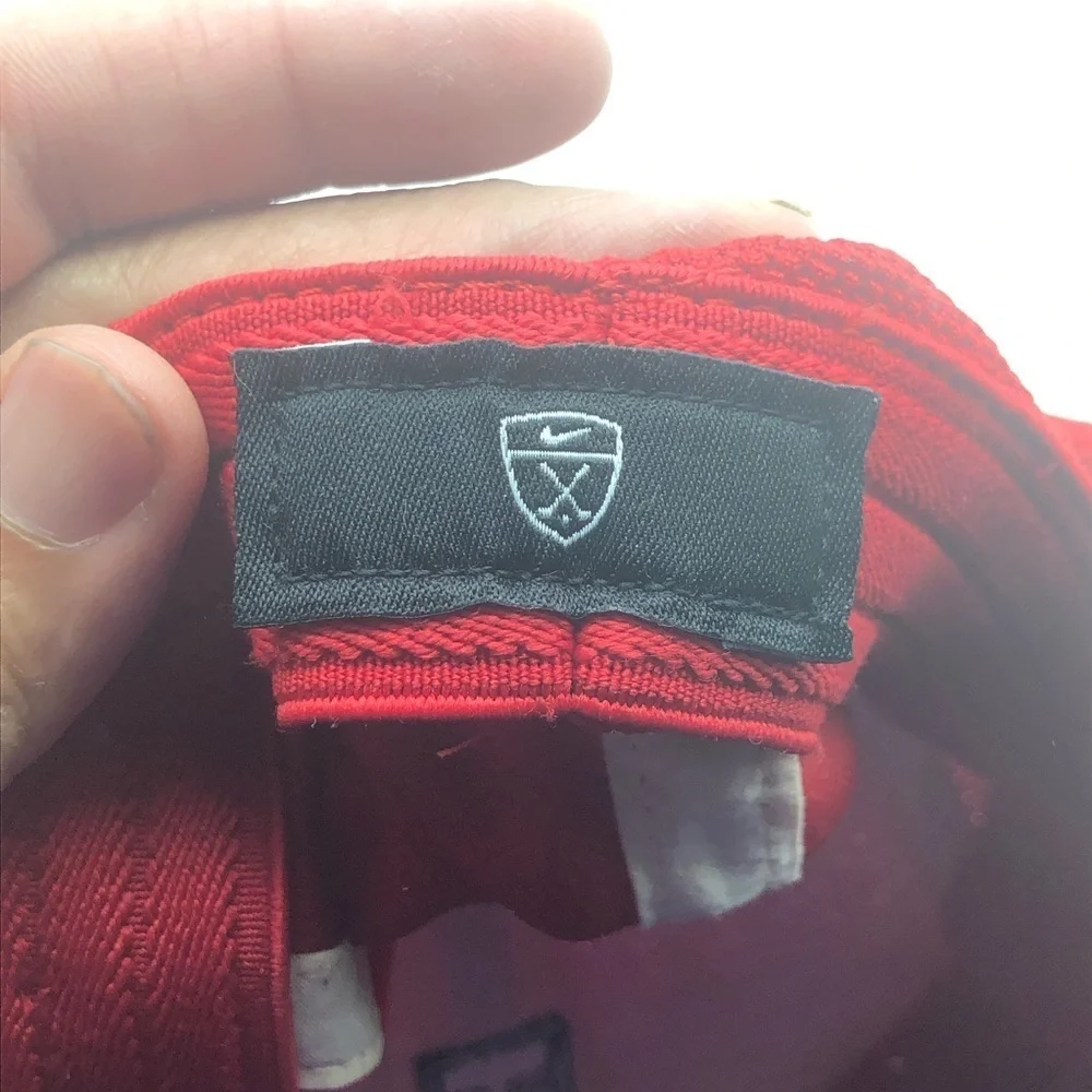 Nike Golf Tiger Woods Hat Red Activewear Stretch Outdoor Casual Cap