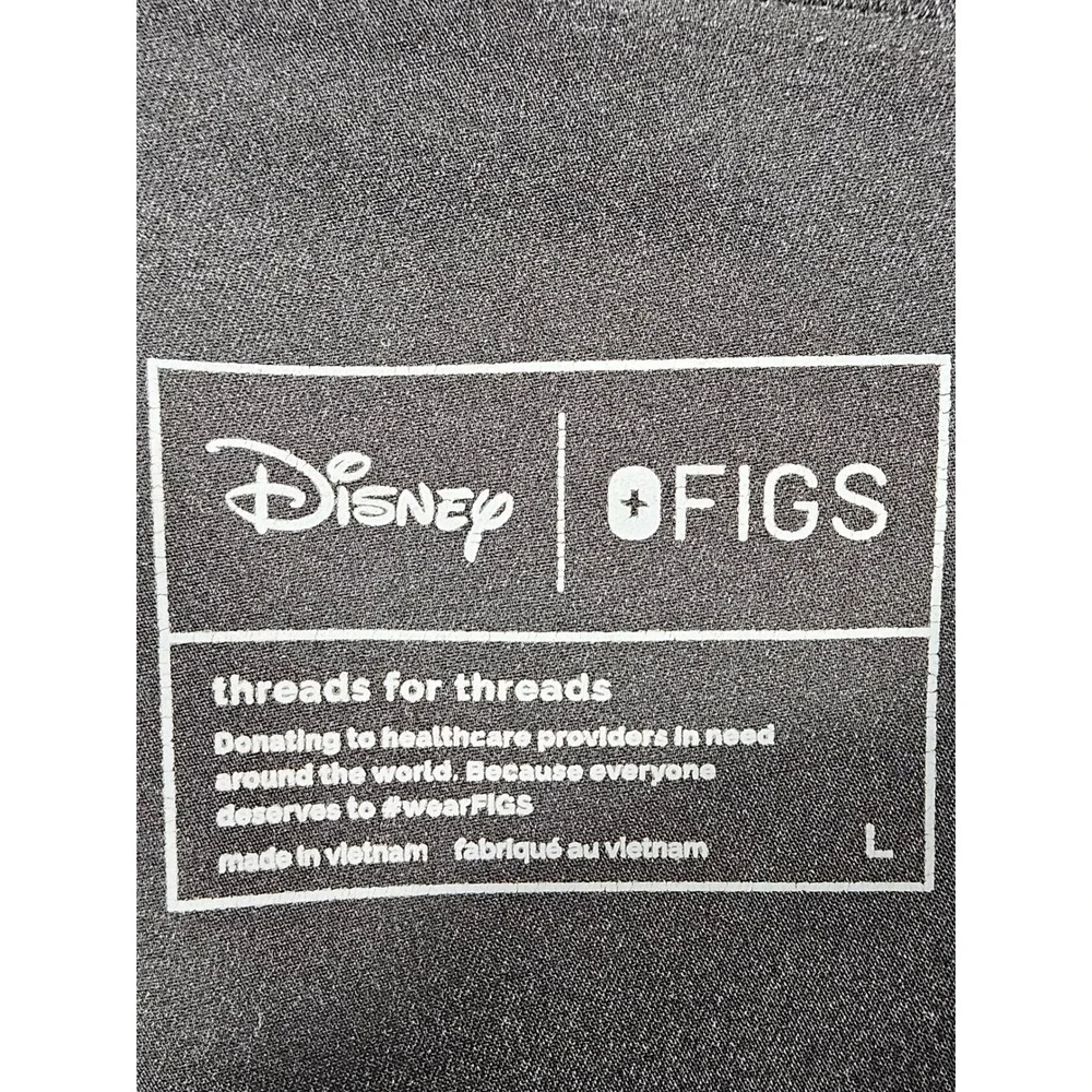Disney x FIGS Mens Mickey Mouse Scrub Jogger Pants Black Large M20SW2022