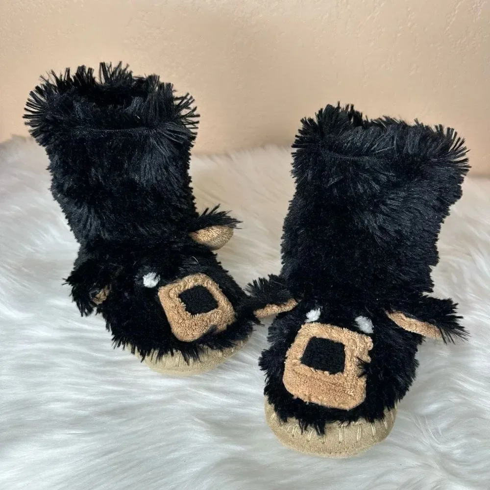 Hatley Brown Bear Slouch Slippers Size Large (11-12)