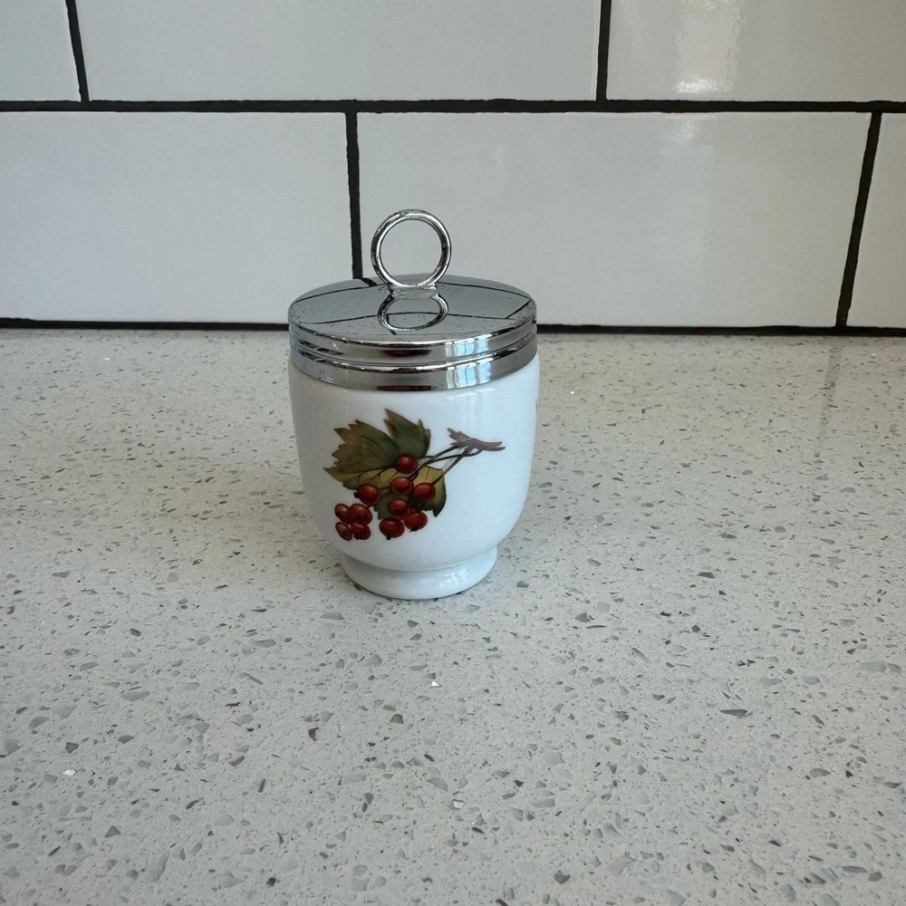 Royal Worcester King Size Egg Coddler with Fruit Motif