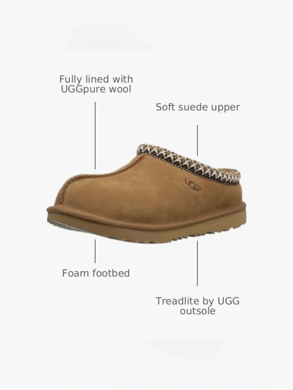 UGG Tasman chestnut Slip-On Loafers size 9 NEW