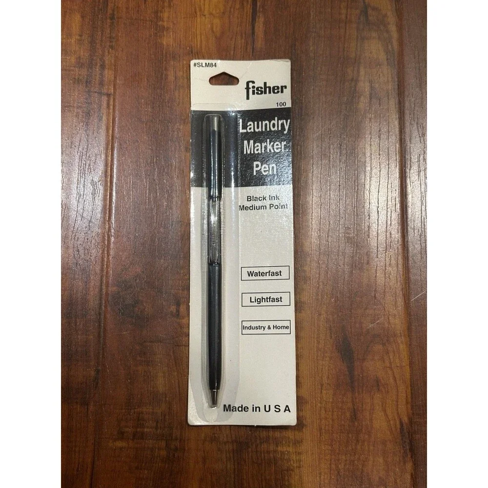 Vintage Fisher Space Pen Co. Black Ink SLM84 Waterfast Laundry Marker Pen - New!