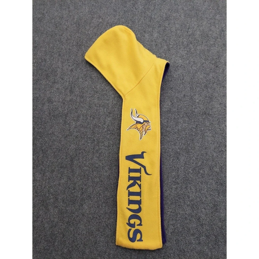 Vintage Pro Fan ity Minnesota Vikings Reversible Hood Scarf Fleece Purple Yellow