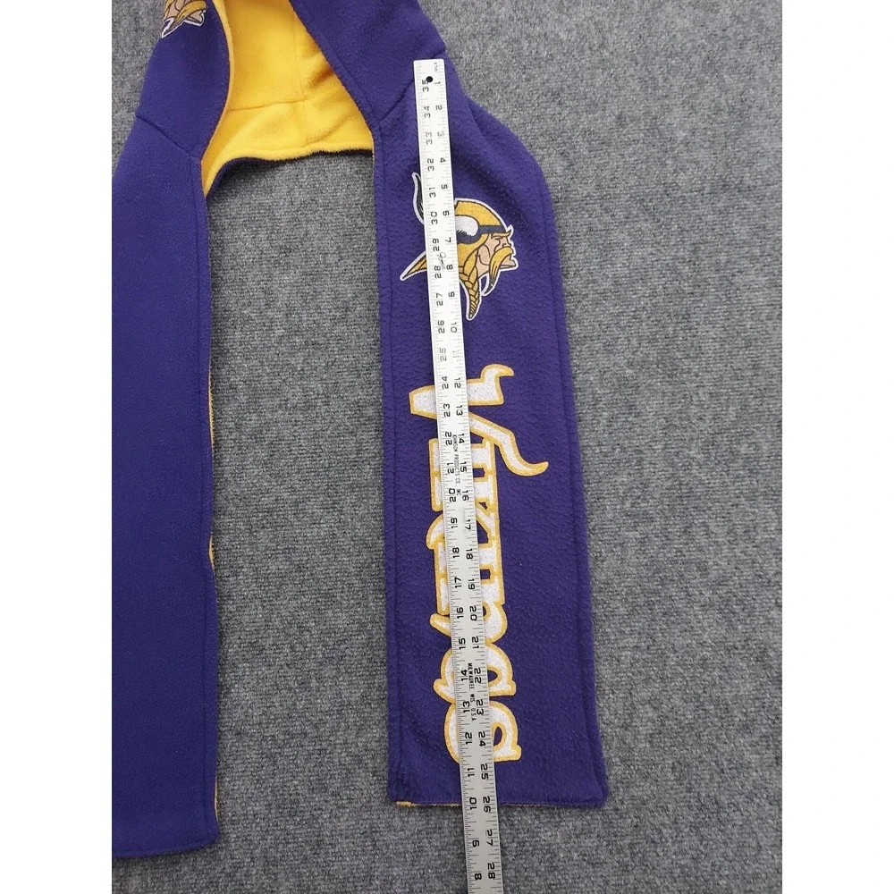 Vintage Pro Fan ity Minnesota Vikings Reversible Hood Scarf Fleece Purple Yellow