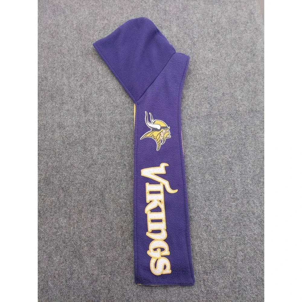 Vintage Pro Fan ity Minnesota Vikings Reversible Hood Scarf Fleece Purple Yellow