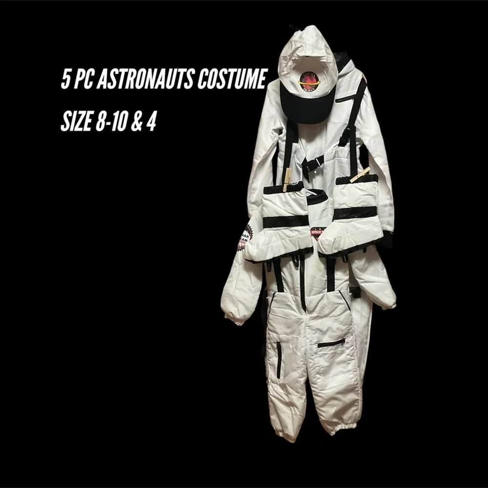 5 PIECE ASTRONAUTS COSTUMES ONE SIZE 8-10 ONE SIZE 4 WORN ONCE