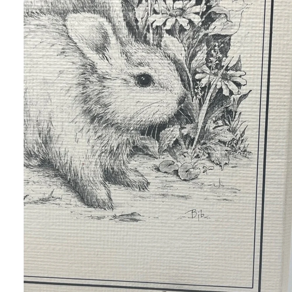 Vtg‎ stationery set pencil drawings Bunnies Nature by artist Jolene Brown 1976
