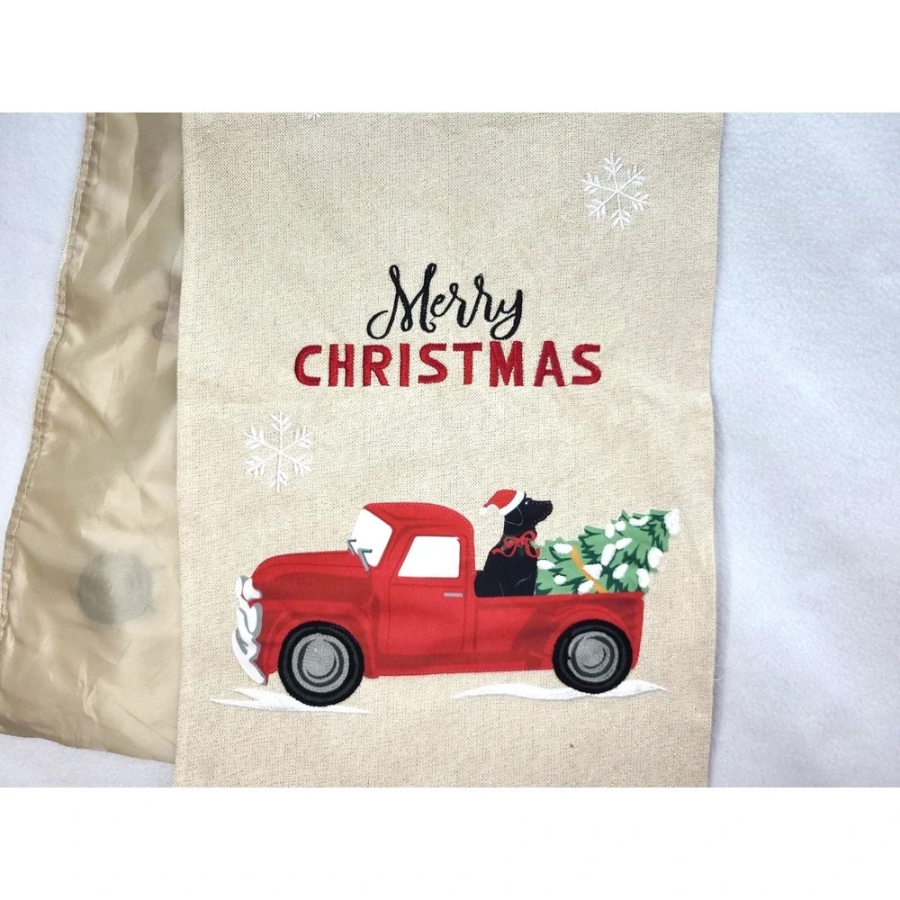 Farmhouse Christmas Red Plaid Truck W/Red Buffalo Trim Table Runner 13in‎ X 68in