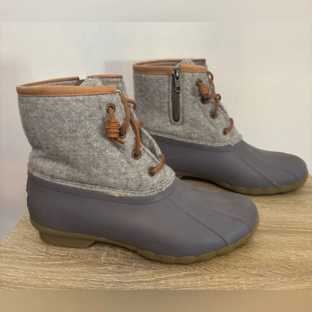Sperry GUC gray thins ululated ankle boots Size 7