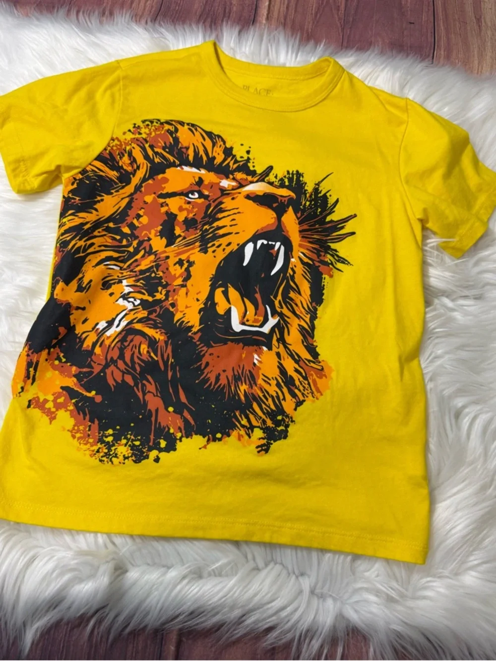 The Children’s Place Yellow Graphic Short Sleeve Shirt- Boys Size M (7/8)