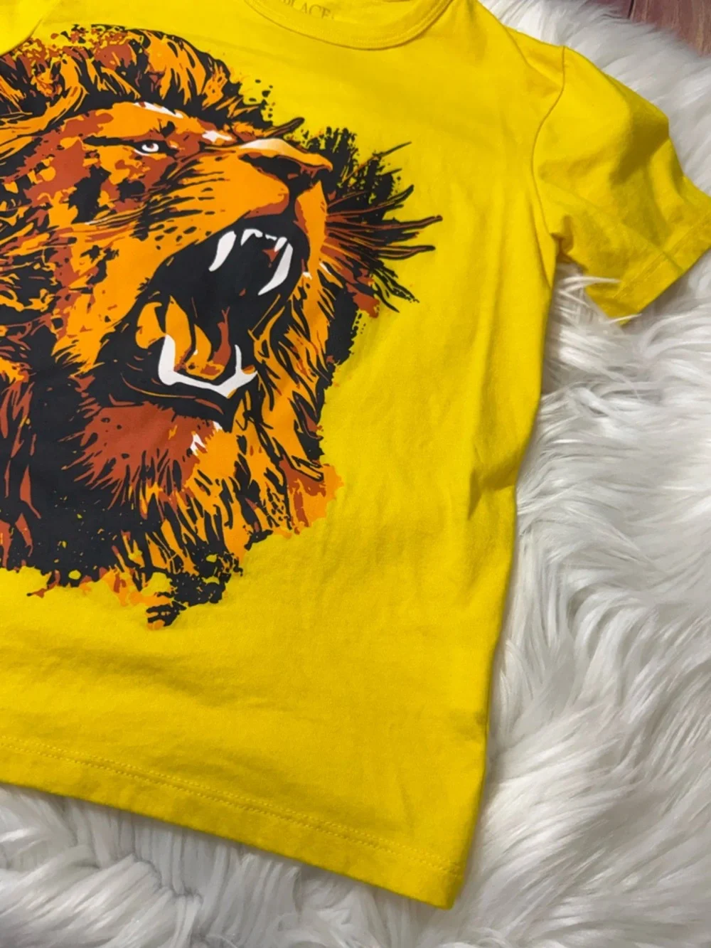 The Children’s Place Yellow Graphic Short Sleeve Shirt- Boys Size M (7/8)