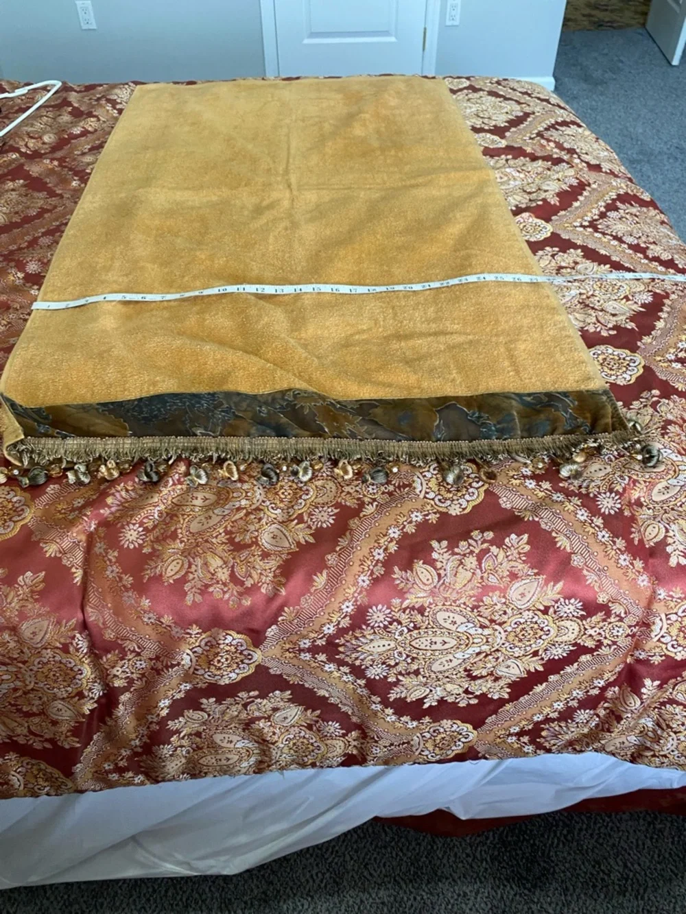 Avantlook Mustard Yellow Decorative Bath Towel with Fringe