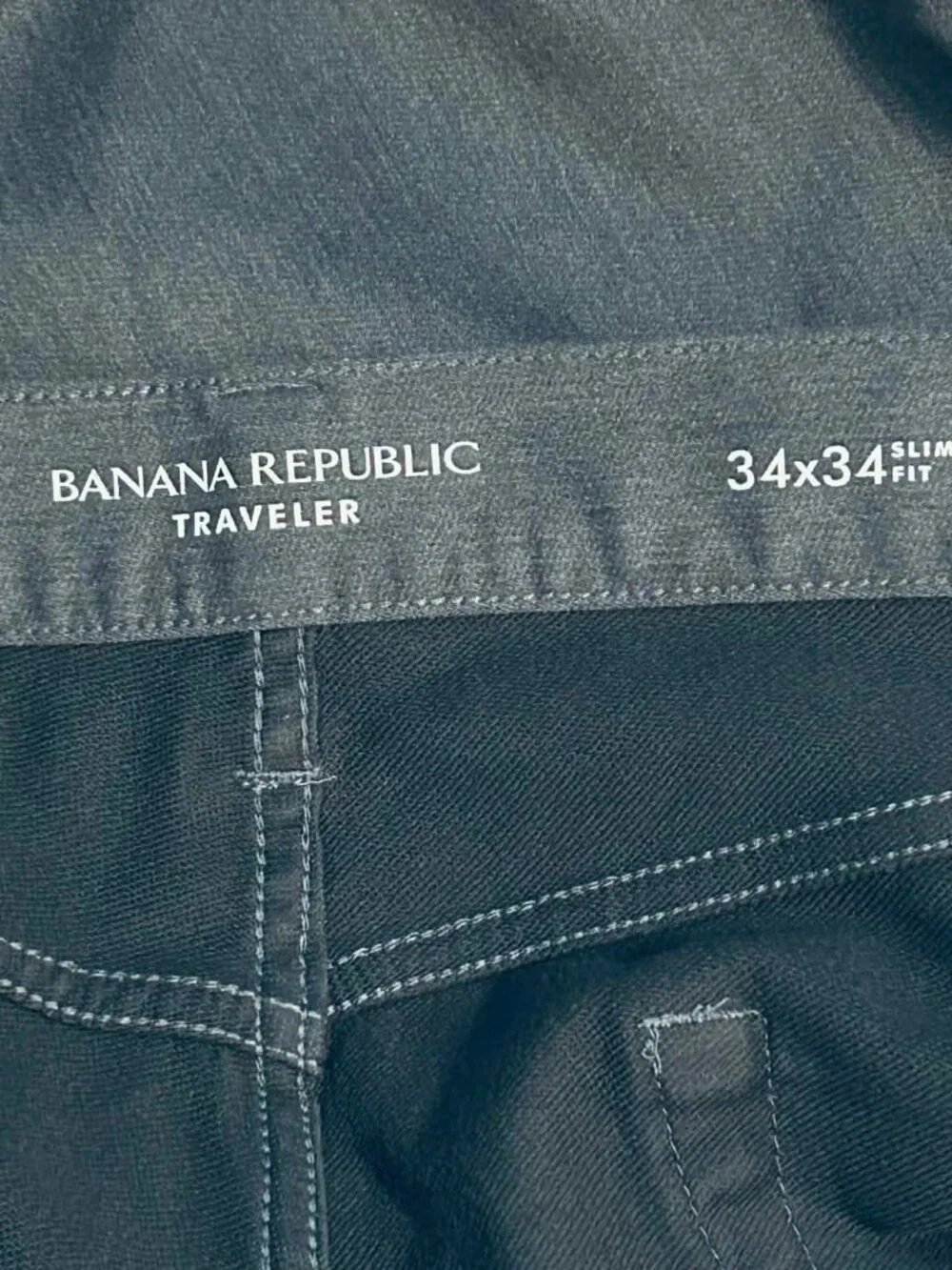 BANANA REPUBLIC Traveler Pant Slim Fit Charcoal Grey 34 x 34