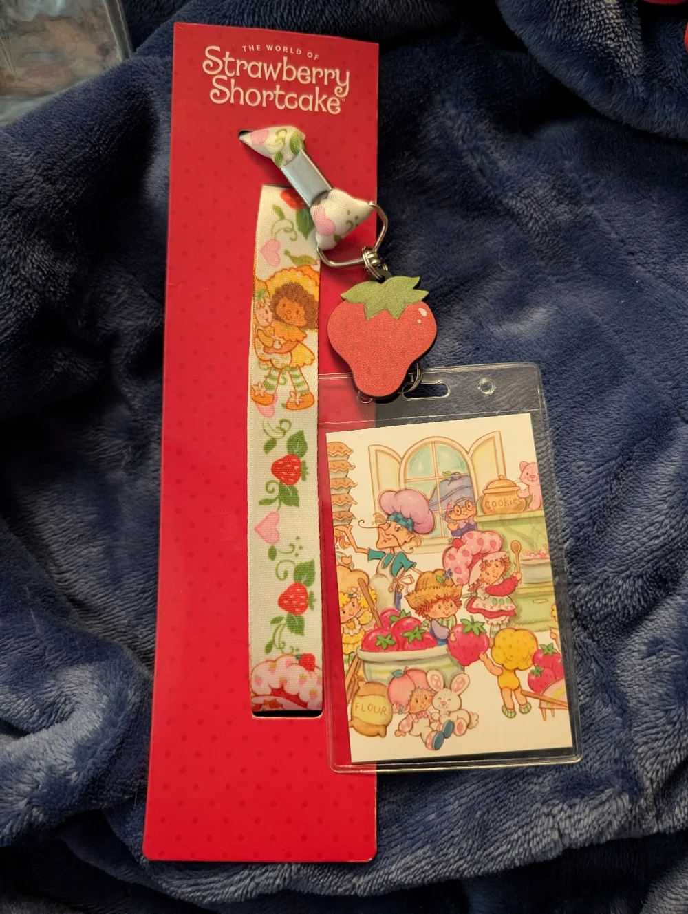 Pink Strawberry Shortcake Lanyard with Charm