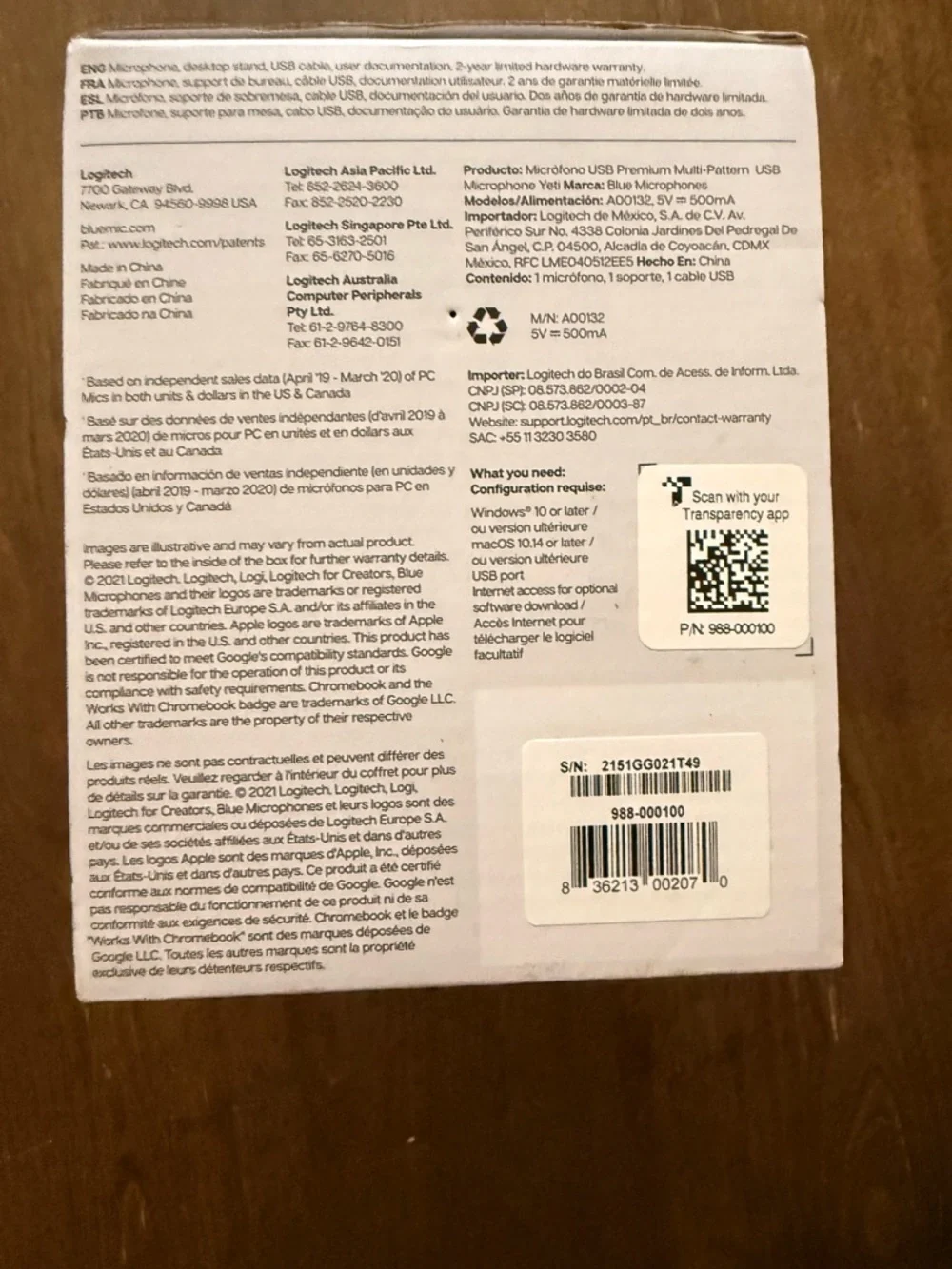 Blue Yeti USB Microphone Black NIB Logitech For Creators
