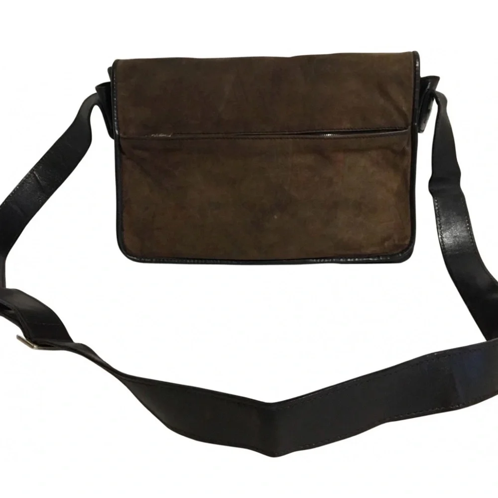 Cole haan unisex Brown distressed Leather Messenger Bag