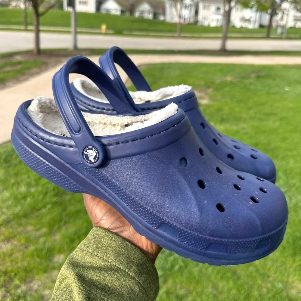Crocs Adult Ralen Lined Clogs Men's Size 11 Blue Sandals
