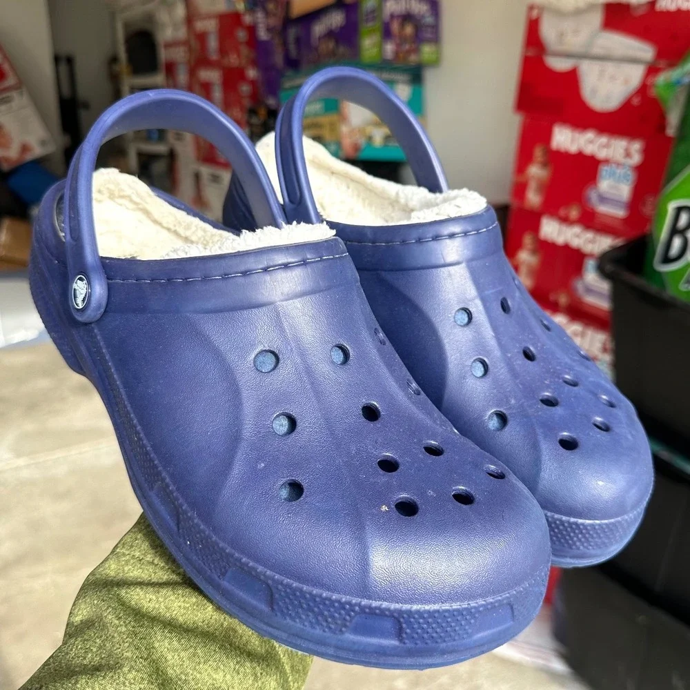 Crocs Adult Ralen Lined Clogs Men's Size 11 Blue Sandals