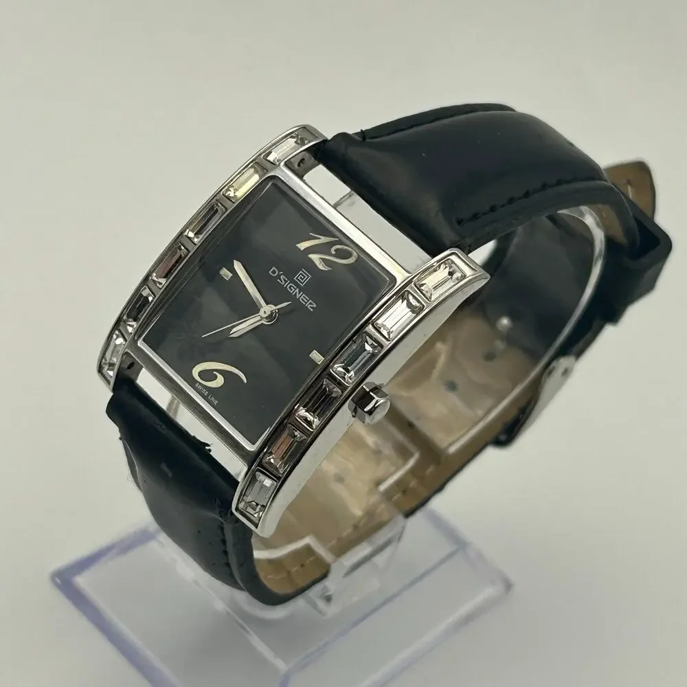 D'signer 469GL Black Butterfly Print Dial Women’s Watch Working New Battery