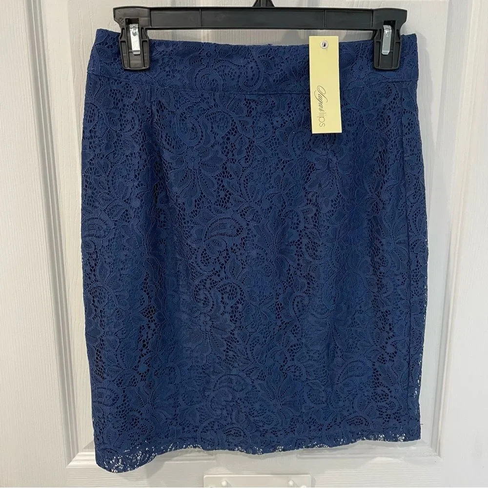 SugarLips Blue Lace Mini Pencil Skirt Women’s Size S