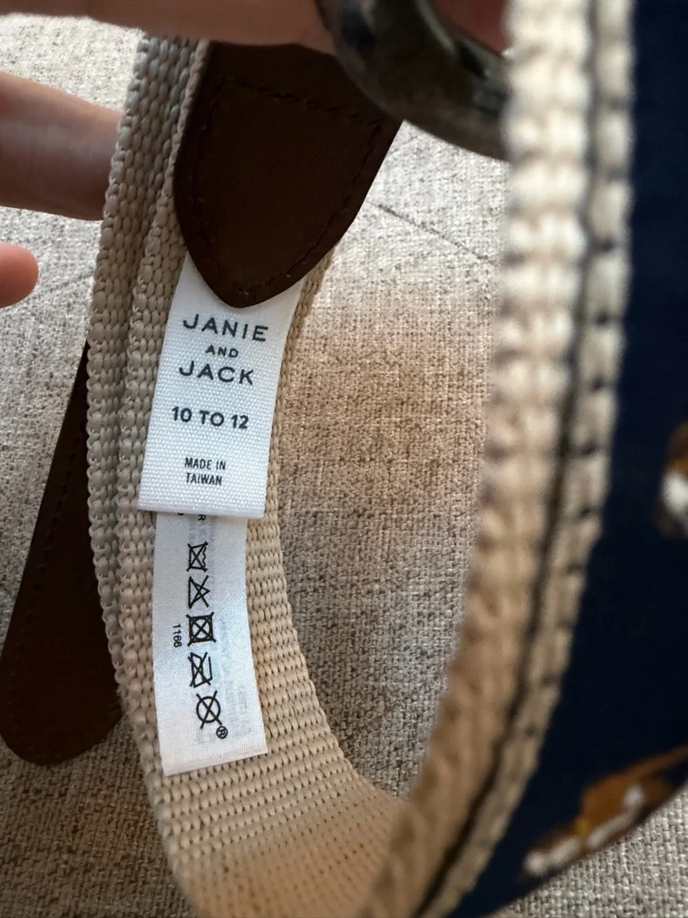 LIKE NEW JANIE AND JACK BLUE BULLDOG BELT RIBBON BELT 10–12