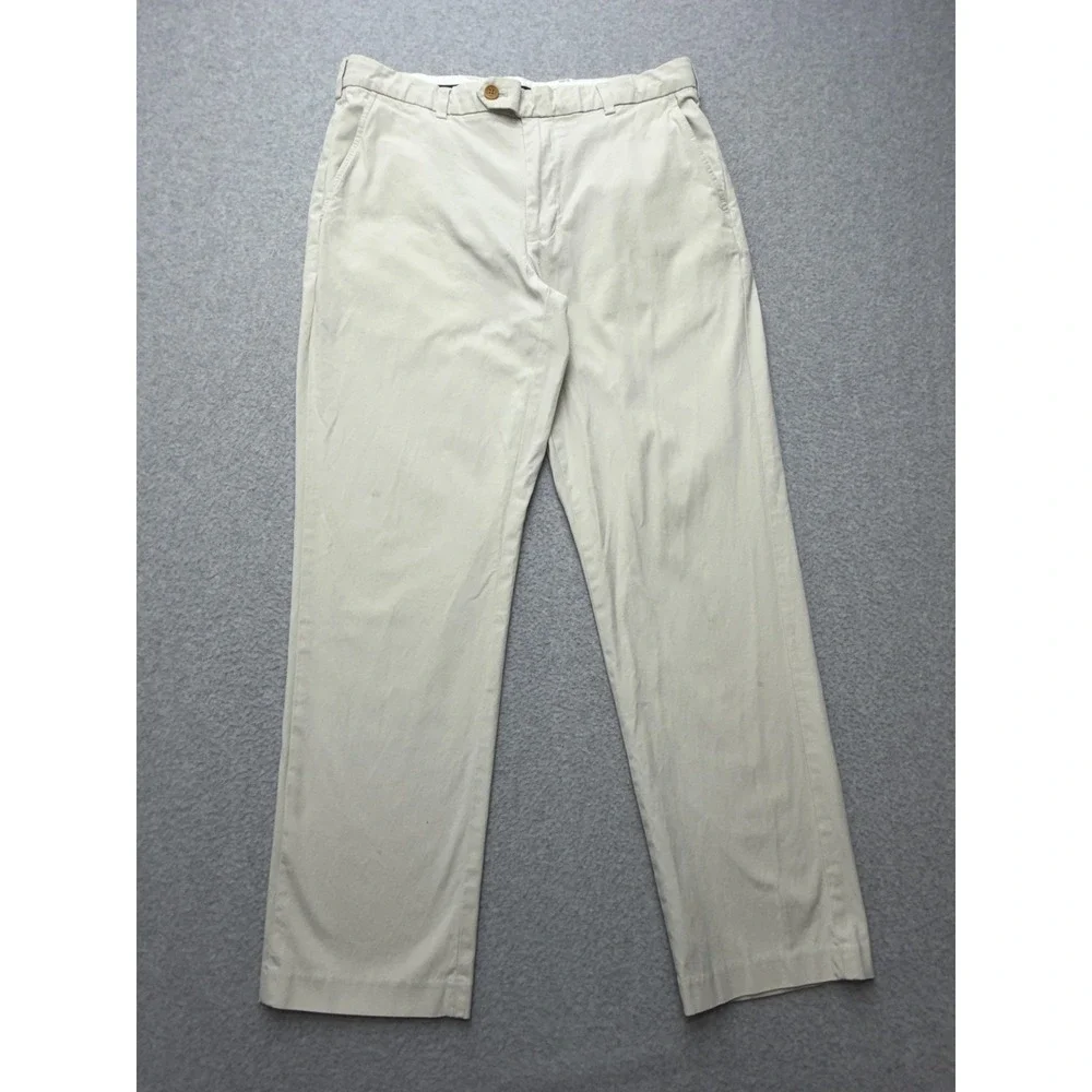 Brooks Brothers Pants Mens 34x30 Beige Clark Fit Supima Stretch‎ Chino Casual