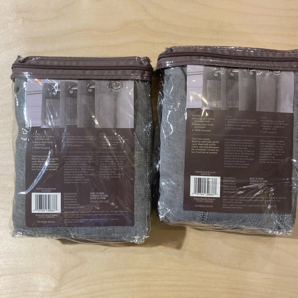2 Sets Allen + Roth Grommet Top Panel 52 in x 95 in (BO)
