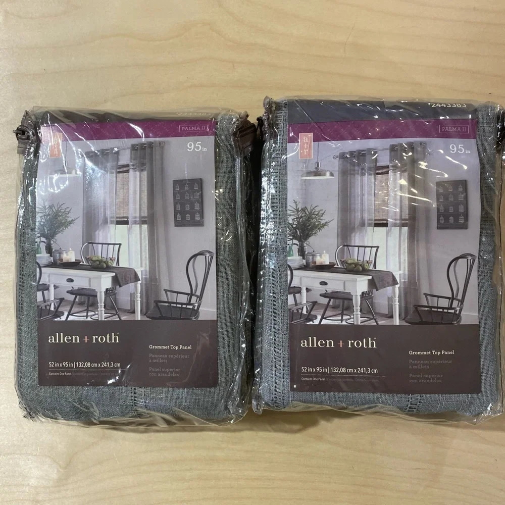 2 Sets Allen + Roth Grommet Top Panel 52 in x 95 in (BO)