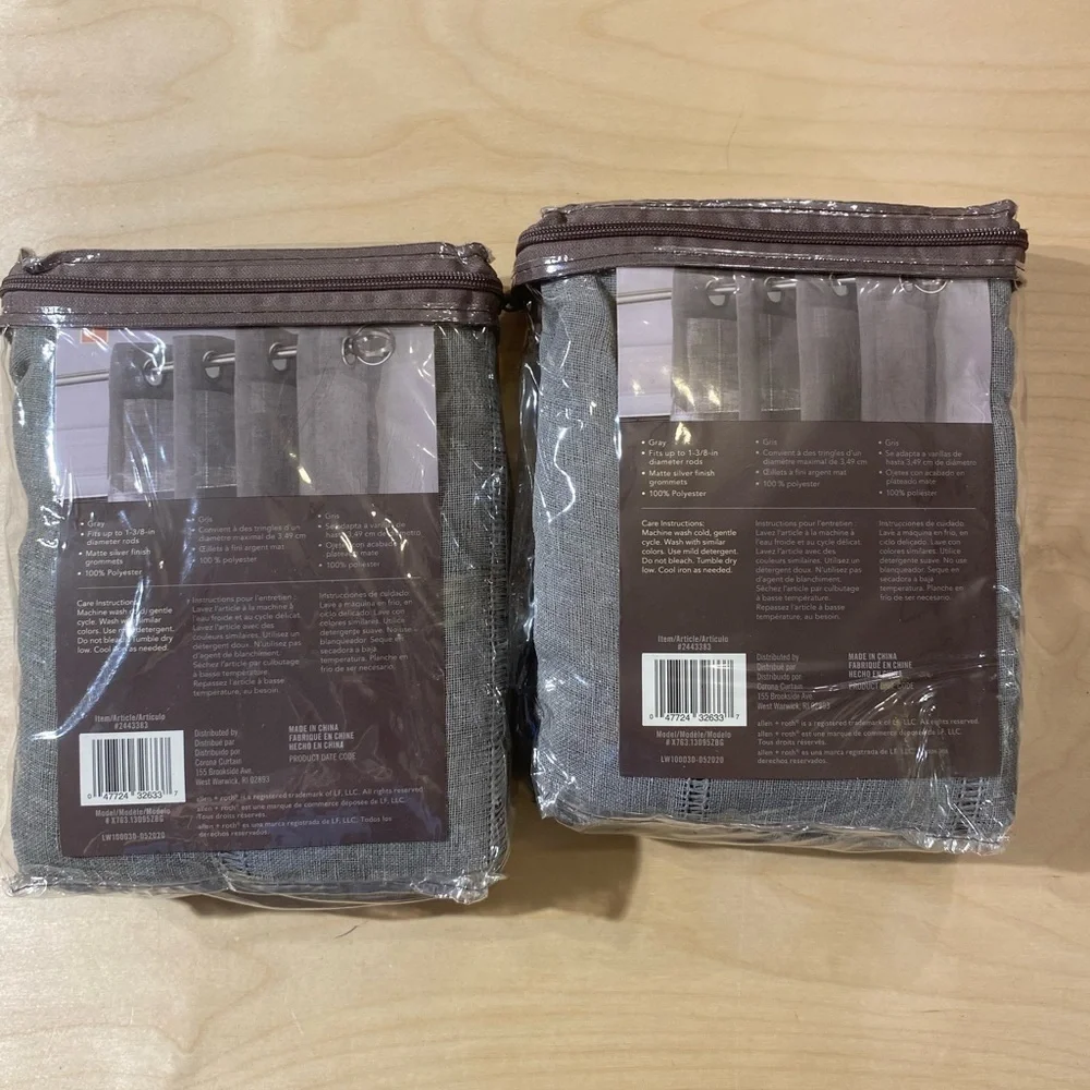 2 Sets Allen + Roth Grommet Top Panel 52 in x 95 in (BO)