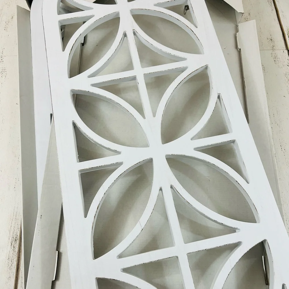 Wall Decor White Decorative Wall Panel Geometric Window Design Plastic