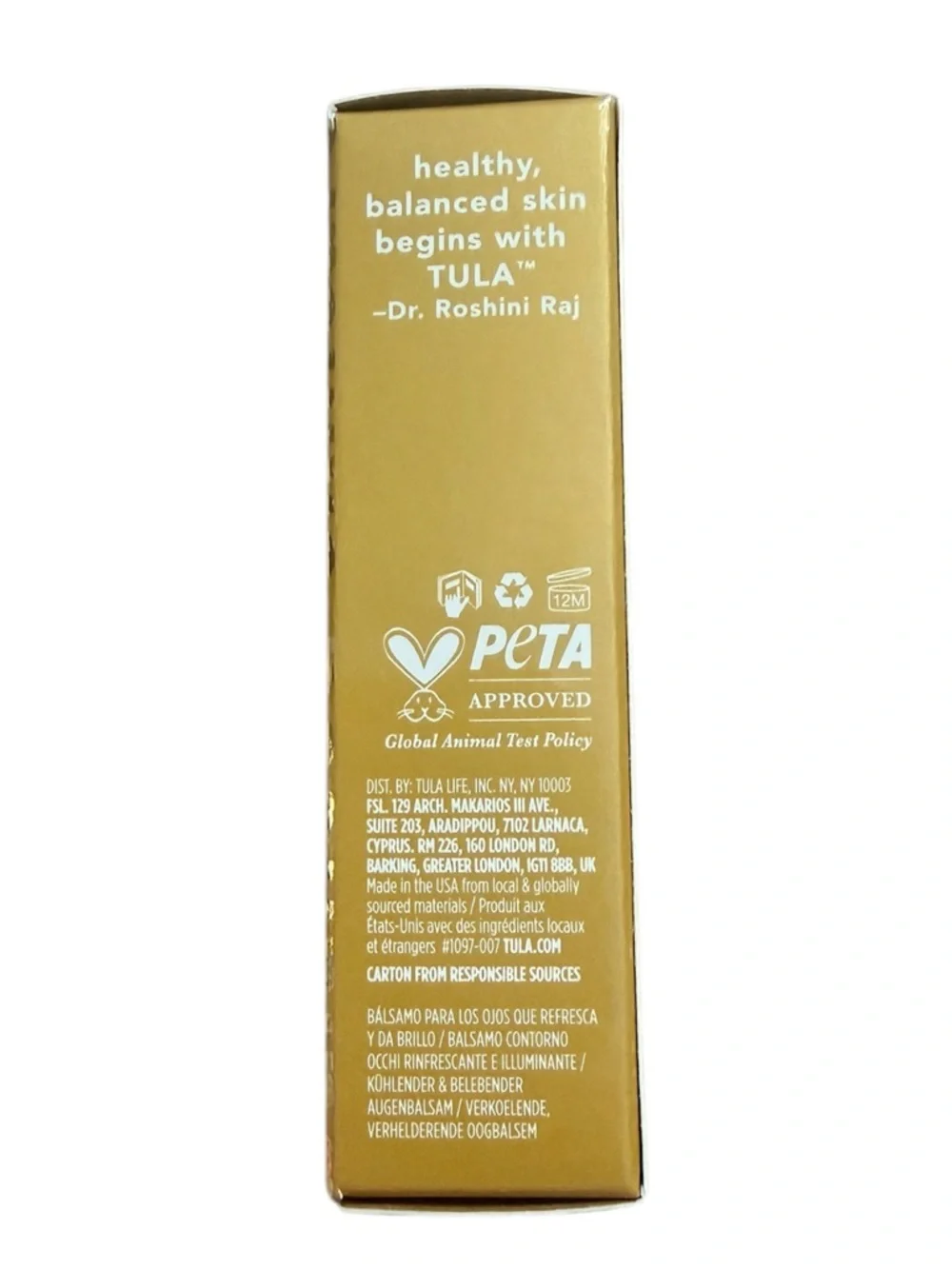 Tula Gold Glow Cooling & Brightening Eye Balm - Gold