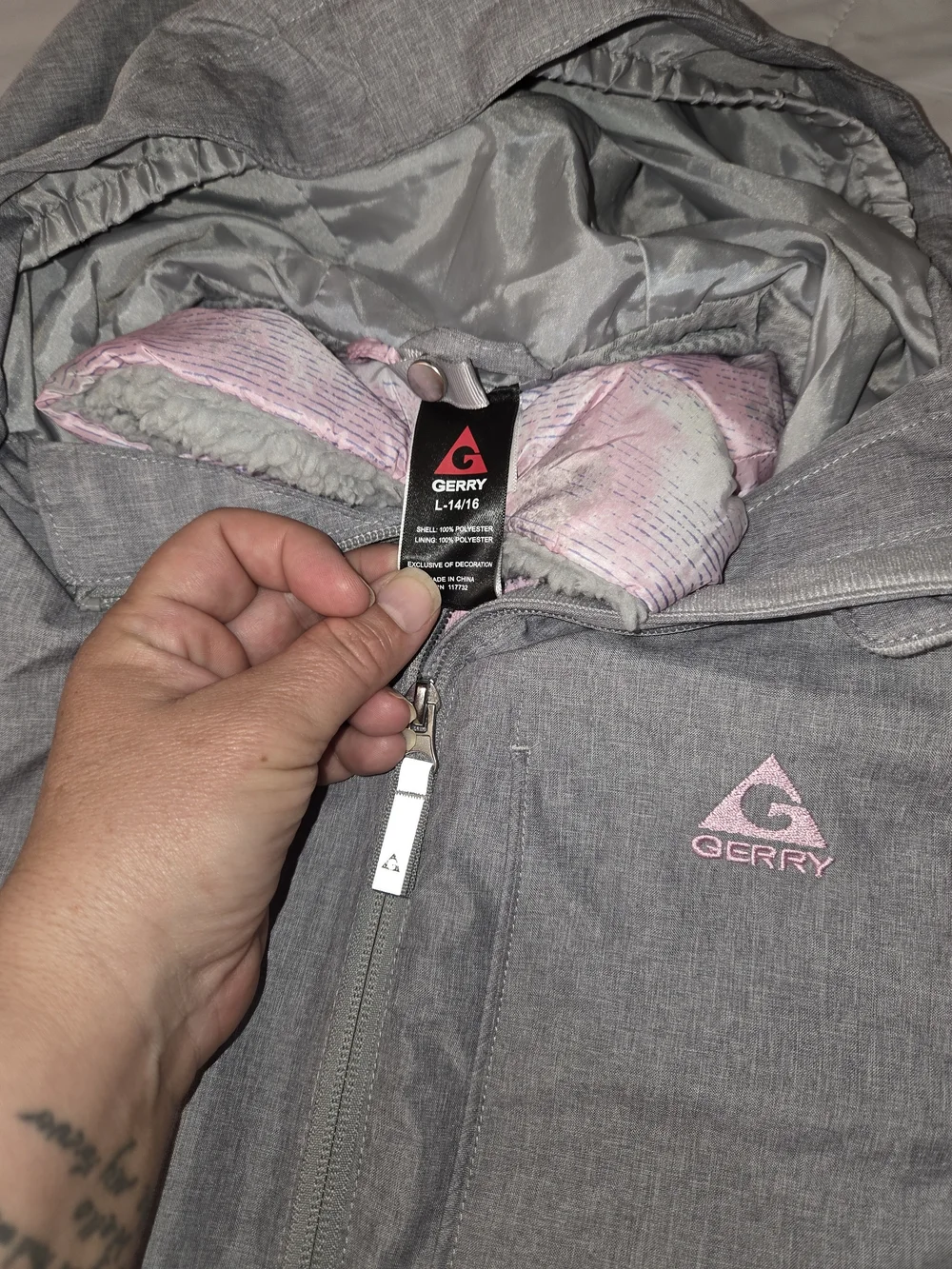 Gerry Girls' Gray Jacket with Pink Accents