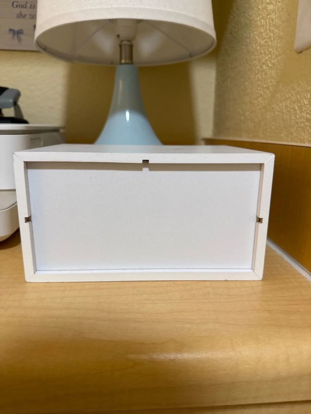 White & Natural Bamboo 3-Drawer jewelry Desktop Organizer