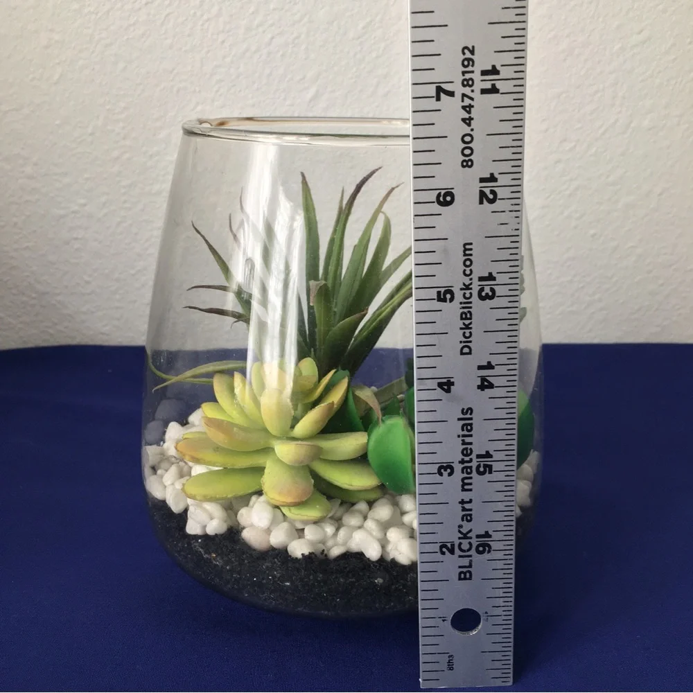 Glass Vase Tabletop Succulent Arrangement