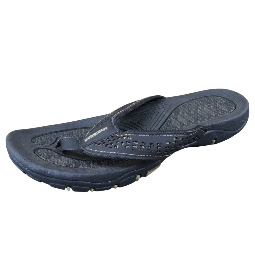Hobibear Men's Black‎ Synthetic Flip Flops Size 46 Comfort Outdoor Sandals