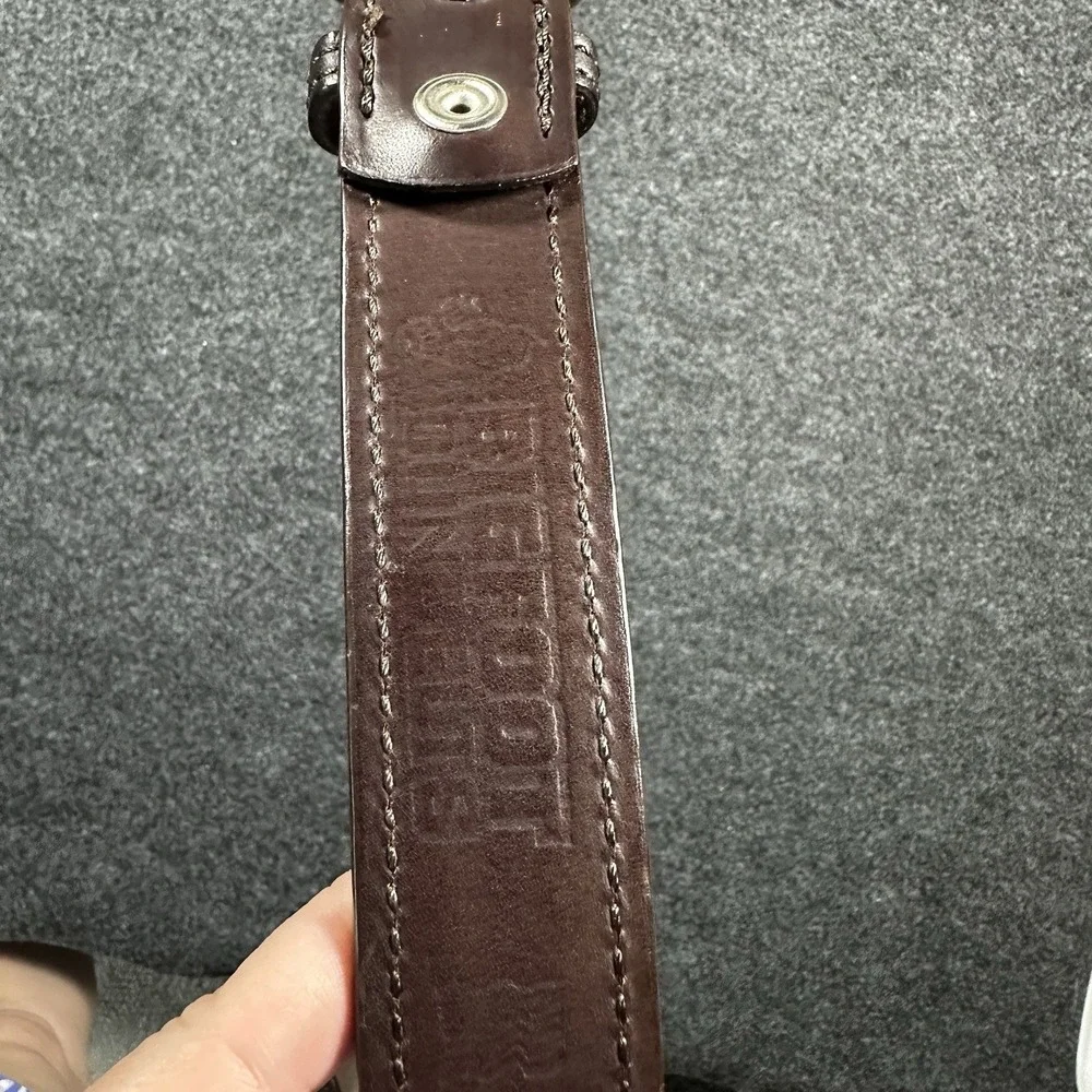 BIGFOOT GUN BELT HEAVY BROWN LEATHER MENS SIZE 44, PANT SIZE 40