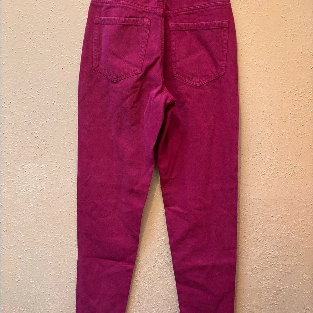 Zara Trafaluc Magenta Pink Mom Fit Jeans High Waisted Size 00 NEW