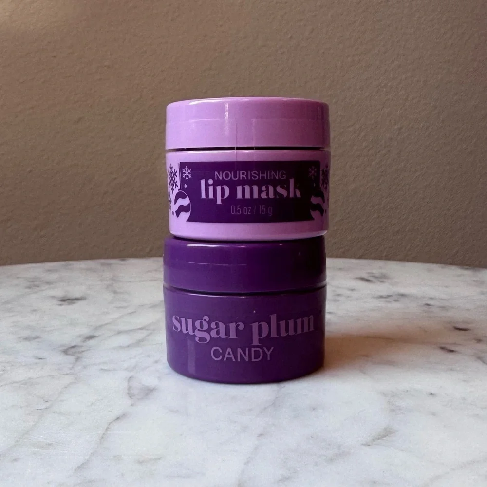 Bath & Body Works Sugar Plum Candy Lip Scrub and Mask Bundle - NEW, 0.5 oz EACH