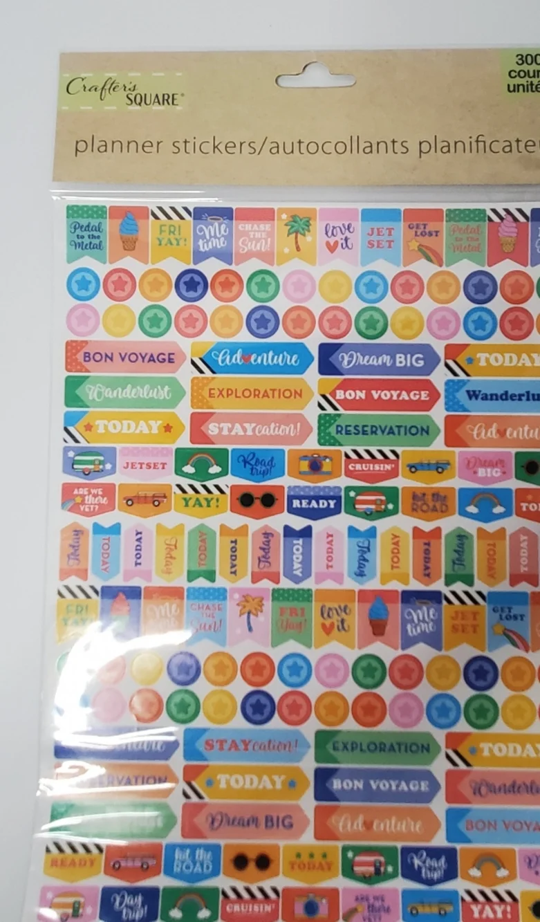 Colorful Planner Sticker Sheets - Bright Multicolor 9 Packs 300 Each Sticker