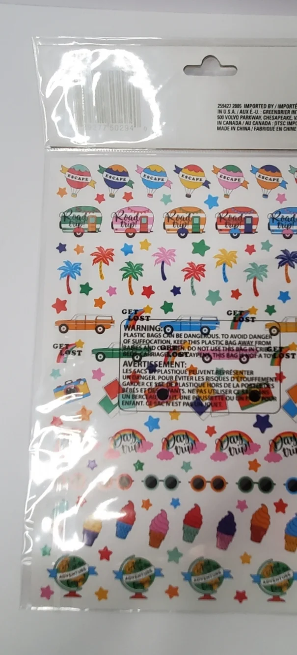 Colorful Planner Sticker Sheets - Bright Multicolor 9 Packs 300 Each Sticker