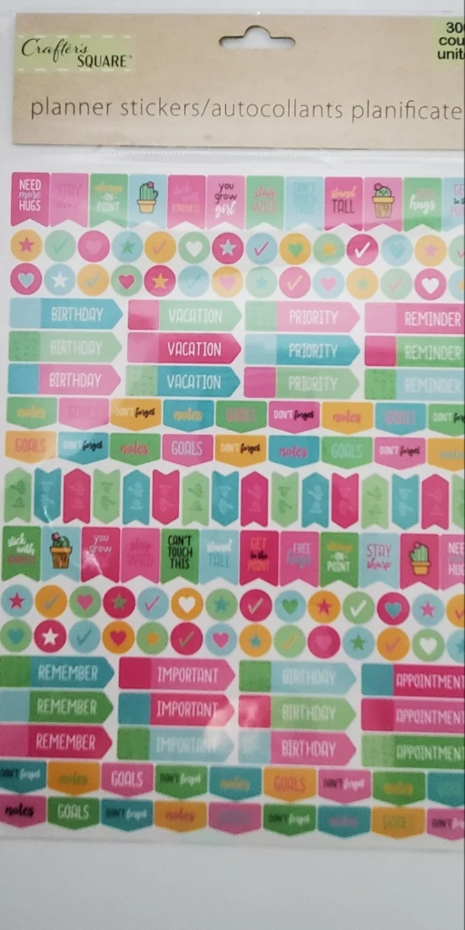 Colorful Planner Sticker Sheets - Bright Multicolor 9 Packs 300 Each Sticker