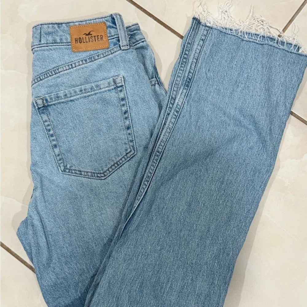Hollister Blue Ripped Straight Jeans