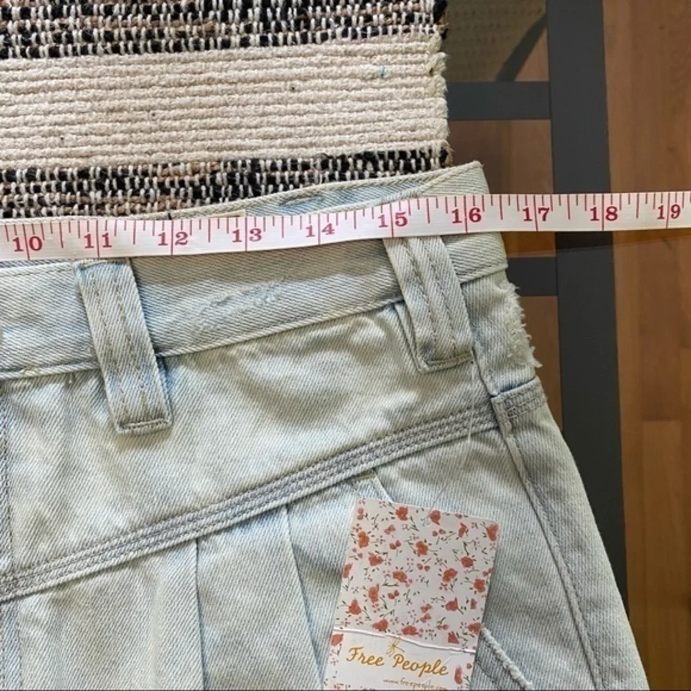 Free People Side Car Mini Skirt denim raw hem
