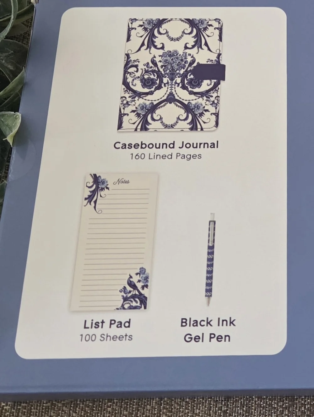Studio Blue Floral Journal, List Pad & Pen Gift Set