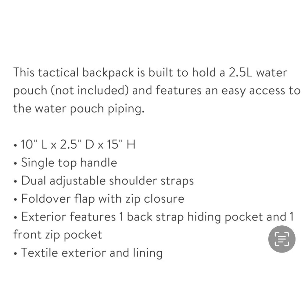 Duchamp Tactical Water Pouch Backpack