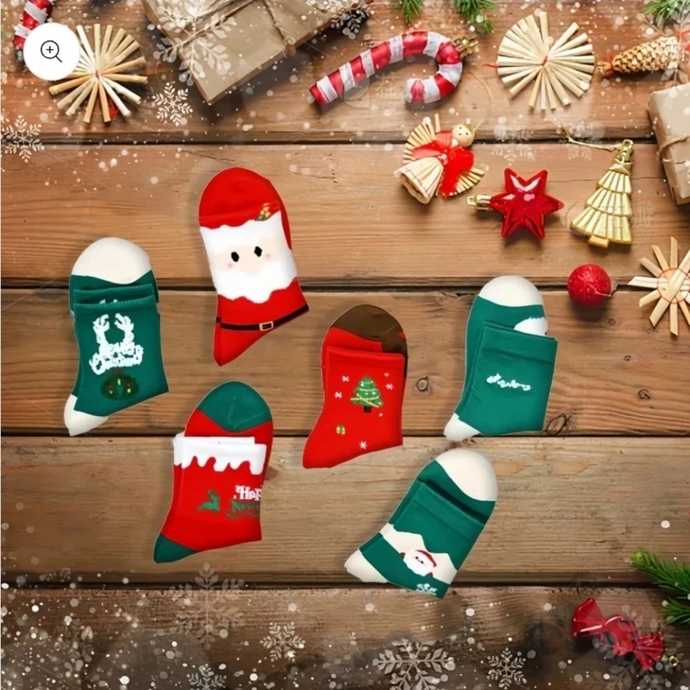6 Pairs ofChristmas Socks for Kids Boys Girls
