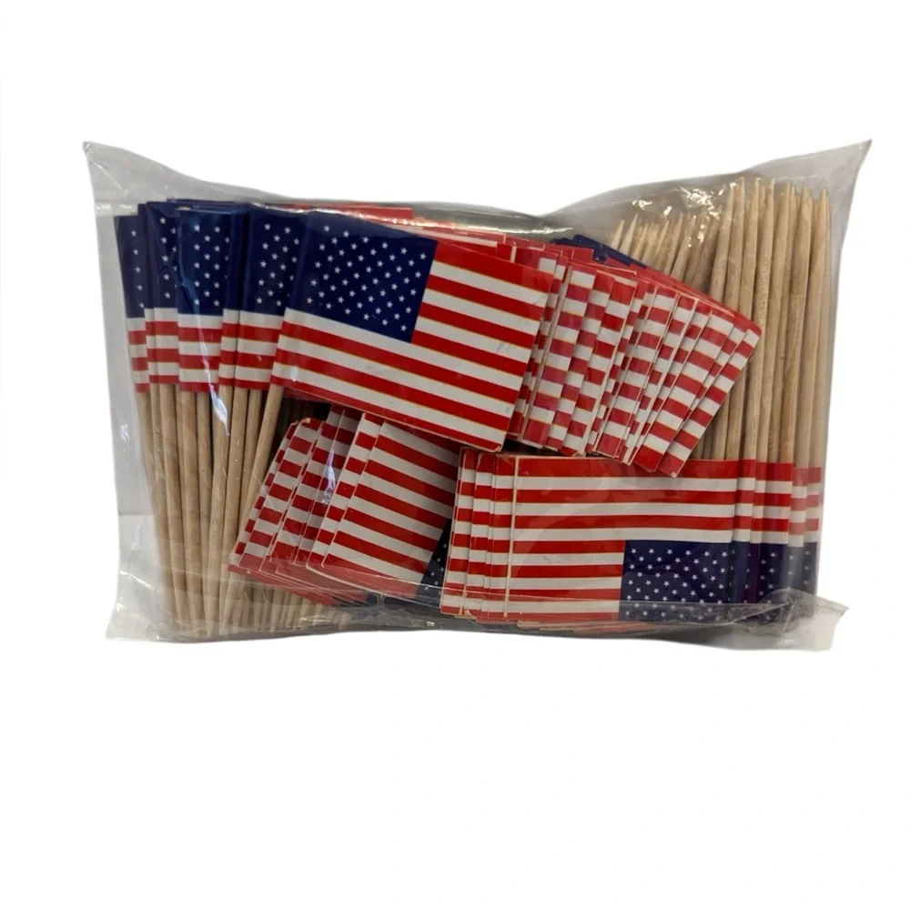 American Flag Toothpick Cupcake Toppers, 200 count